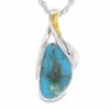 White Gold Turquoise Gold Nugget Pendant, Alaska Mint