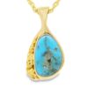 Turquoise Gold Nugget Pendant, Alaska Mint