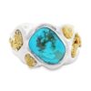 Oblong Turquoise Gold Nugget Ring, Alaska Mint
