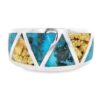 Turquoise Gold Nugget Silver Ring, Alaska Mint