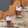 Mountain Range Mini Boot Clay Earrings, Alaska Mint
