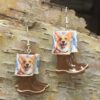 Corgi Mini Boot Clay Earrings, Alaska Mint