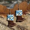 Whale Boot Clay Earrings, Alaska Mint