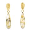 14k Gold Quartz Teardrop Earrings, Alaska Mint