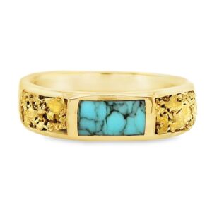 Gold Nugget & Turquoise Band, Alaska Mint