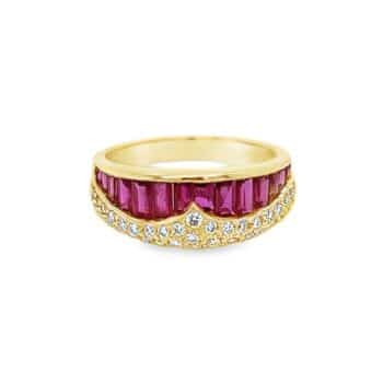 Baguette Ruby & Diamond Band Ring, Alaska Mint