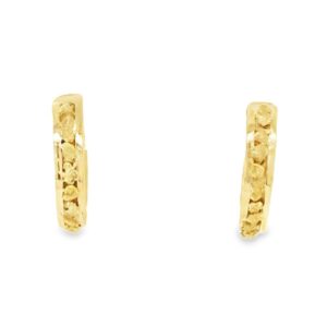 Gold Nugget Hoop Earrings, Alaska Mint