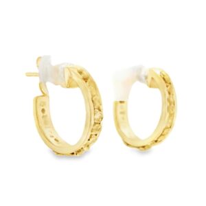 Gold Nugget Hoop Earrings, Alaska Mint