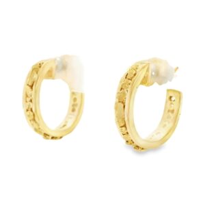 Gold Nugget Hoop Earrings