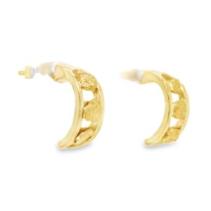 Hoop Gold Nugget Earrings, Alaska Mint