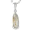 Gold Quartz Pear Shaped Pendant 14k White Gold, Alaska Mint
