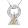 Gold Quartz Triangle Pendant Inlaid with Diamonds, Alaska Mint