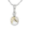 Gold Quartz White Gold & Diamond Round Pendant, Alaska Mint