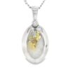 Gold Quartz Oval White Gold Pendant, Alaska Mint