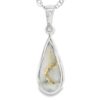 Teardrop White Gold Gold Quartz Pendant, Alaska Mint