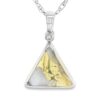 Gold Quartz Triangle White Gold Pendant, Alaska Mint