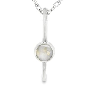 White Gold Bar Gold Quartz Pendant, Alaska Mint