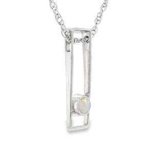 White Gold Rectangle Gold Quartz Pendant, Alaska Mint