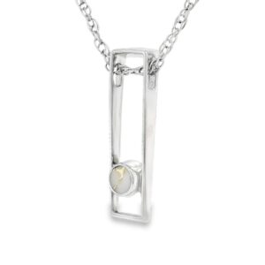 White Gold Rectangle Gold Quartz Pendant, Alaska Mint
