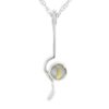 Gold Quartz White Gold Curved Bar Pendant, Alaska Mint