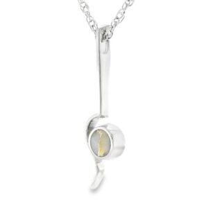 Gold Quartz White Gold Curved Bar Pendant, Alaska Mint