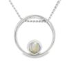 Open Circle Gold Quartz White Gold Pendant, Alaska Mint