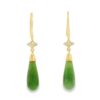 Teardrop Jade Drop Earrings 18k Rose Gold, Alaska Mint