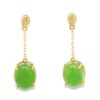 These beautiful teardrop jade earrings are set in 18k rose gold, jade is gemstone of Alaska!