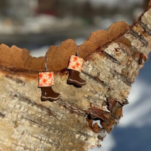 Octopus Mini Boot Clay Earrings, Alaska Mint