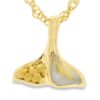 14k Whale Tail Gold Quartz Pendant, Alaska Mint