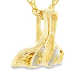 Gold Whale Tail Gold Quartz Pendant, Alaska Mint
