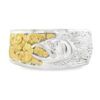 Silver Salmon Gold Nugget Ring, Alaska Mint