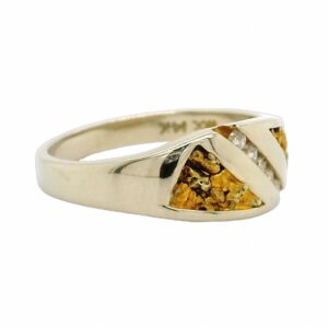 Diamond White Gold Ladies Nugget Ring, Alaska Mint