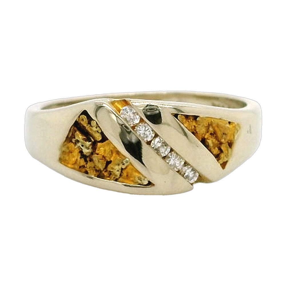 Diamond White Gold Ladies Nugget Ring, Alaska Mint