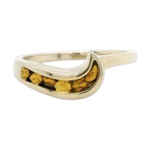 White Gold Ladies Nugget Ring, Alaska Mint