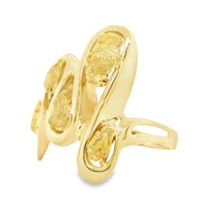 Ladies 14k Gold Nugget Ring, Alaska Mint