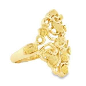 Ladies 14k Gold Nugget Ring, Alaska Mint