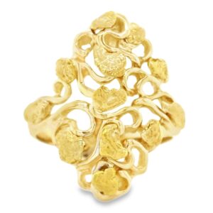 Ladies 14k Gold Nugget Ring, Alaska Mint
