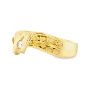 Twisted Shank Diamond Gold Nugget Ring, Alaska Mint