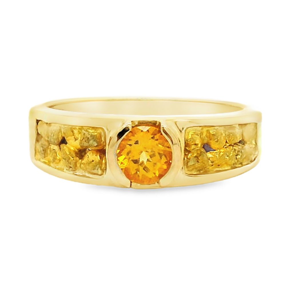 Citrine Gold Nugget Ring, Alaska Mint