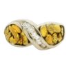 Gold Nugget & Diamond White Gold Ladies Ring, Alaska Mint