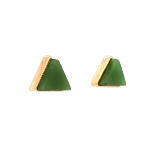 These triangle jade earrings are a great Alaskan Gift, Alaska Mint