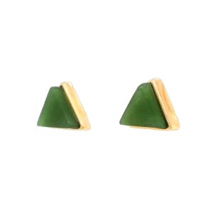 These triangle jade earrings are a great Alaskan Gift, Alaska Mint