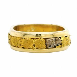 Platinum & Gold Nugget Men's Ring, Alaska Mint