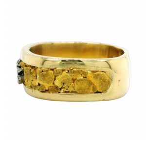 Men's Platinum & Gold Nugget Ring, Alaska Mint