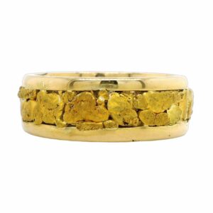 Men's Gold Nugget 14k Ring, Alaska Mint