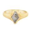 Gold Quartz Ring Inlaid Design