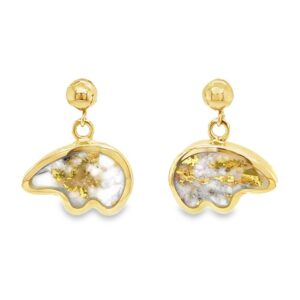 These Gold Quartz Bear Post Dangle Earrings make a great gift for you or someone else at the Alaska Mint