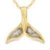 Gold quartz whale tail pendants are a great way to remember the marine life of your Alaskan adventure