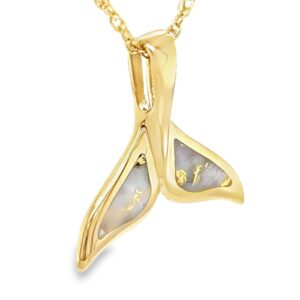 Gold quartz whale tail pendants are a great way to remember the marine life of your Alaskan adventure